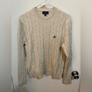 Men's 100% Supima Cotton Cream Cable Knit Sweater